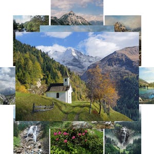 Lot de 24 cartes postales alpines, lot de cartes postales nature, cartes postales de photographie de montagne, cartes postales nature, cadeau pour amoureux de la nature, cartes postales alpines