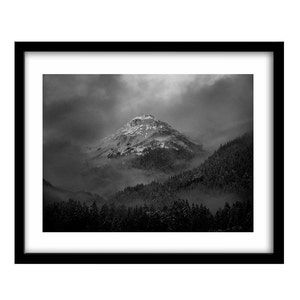 Mountain Photography Print, Wilderness Art, Landscape Photography, Black And White Photography, Mountain Print, Wall Art, Nature Prints
