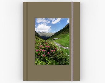 Österreichische Alpen, Reisetagebuch, Wipptaler Kunst, Reisenotizbuch, Naturnotizbuch, Hardcover-Notizbuch, Reisenotizbuch mit gratis Lesezeichen