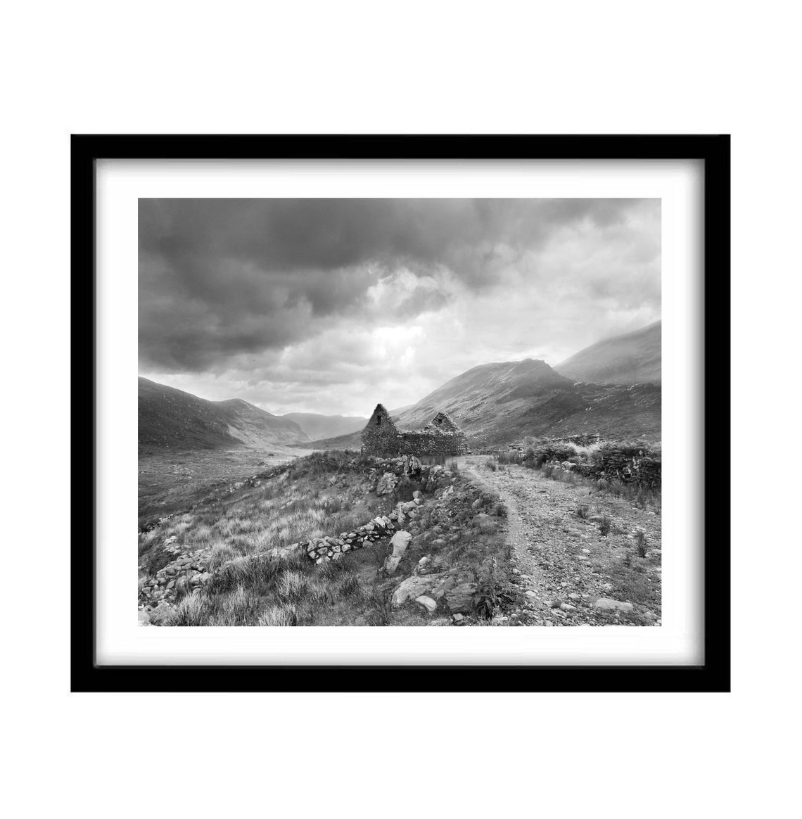Irish Photography Print, Irish Landscape Photography, Black and White Irish Photography, Ireland