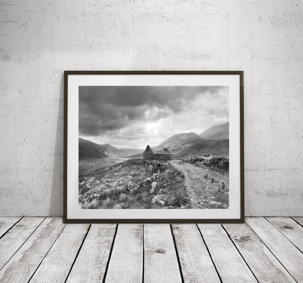 Irish Photography Print, Irish Landscape Photography, Black and White