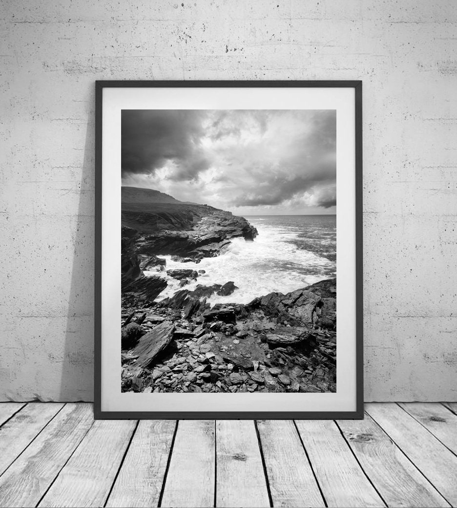 Black and White Irish Art, Nature Photography, Abandoned Places, Ireland Photography Print