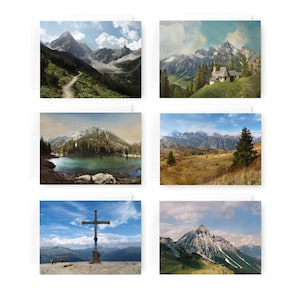 Set Of 6 Greeting Cards, Alpine, Alpine Greeting Cards, Nature Photography,Austrian Alps,Mountain Greeting Cards,Mountain Art,Greeting Cards