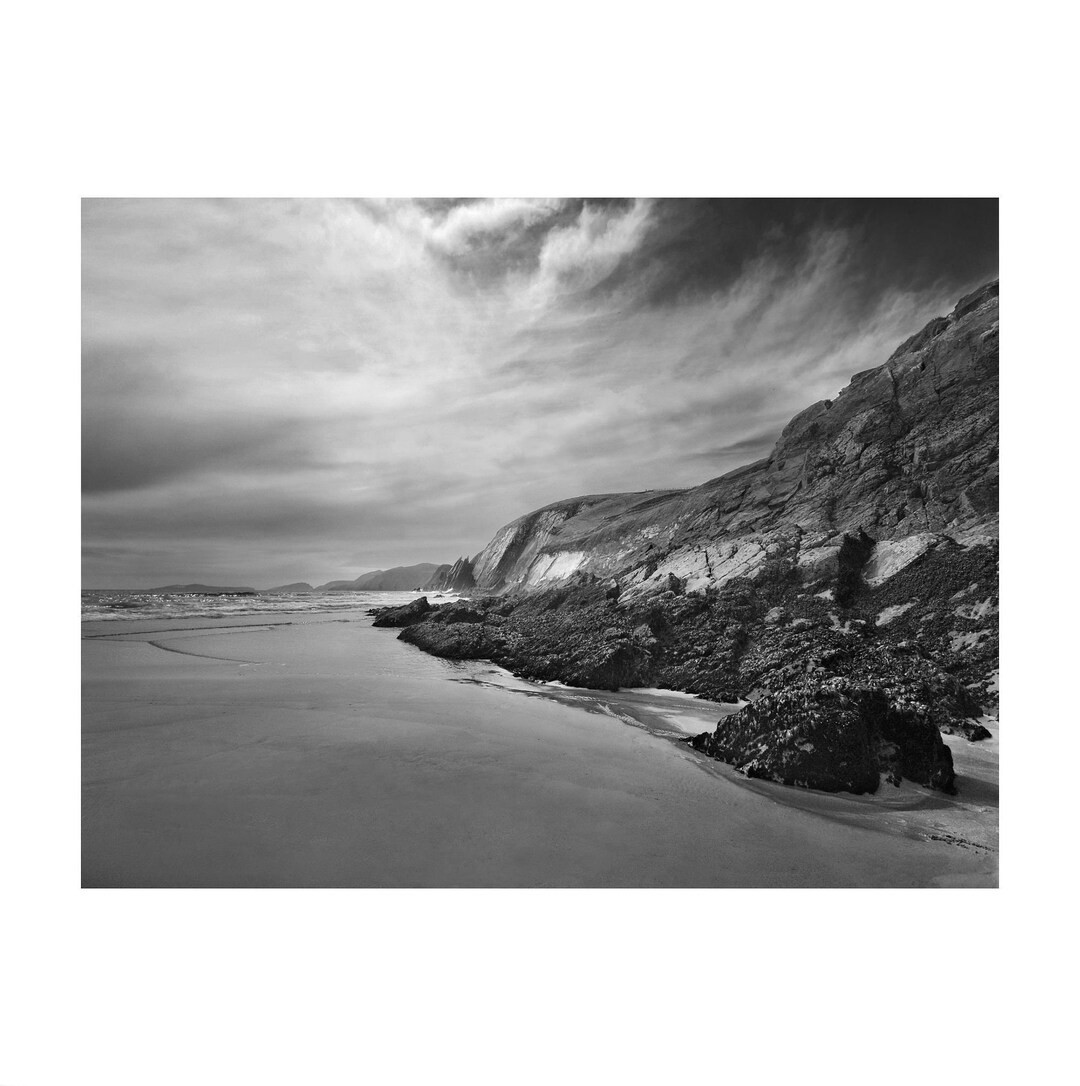 Coastline Print, Black and White Photography, Irish Photography Print