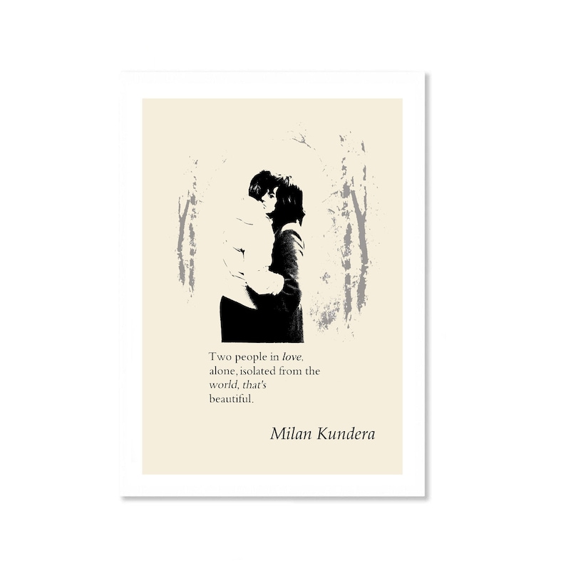 Milan Kundera Literary Art Print, Book Lover, Literary Art Print, Art Print, Literature Poster, Literary Wall Art, Literary Gift, Poster image 1