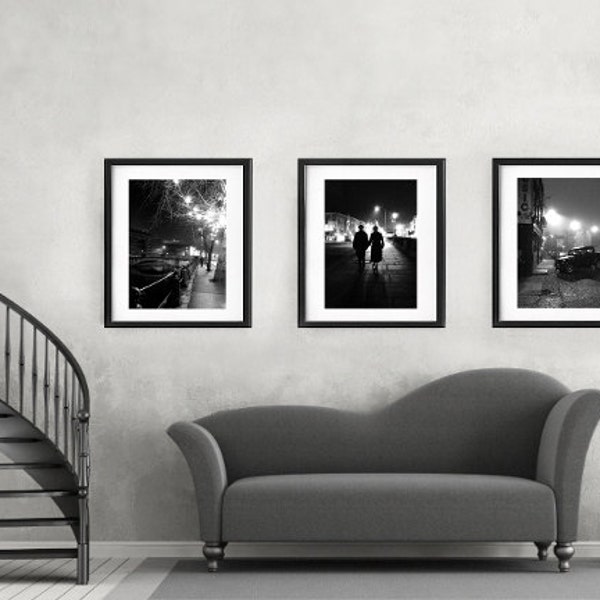 Set Of 3 Prints, Ireland Photography, Black And White Photography Prints, Night Photography, Photography Set, Black And White Art