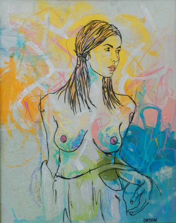 acrylic art nude female form Sex at the danceclub