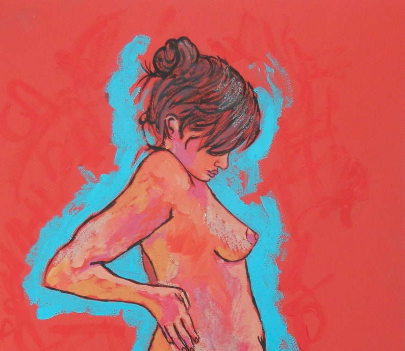 Rust and gold female nude study by ronald jumper