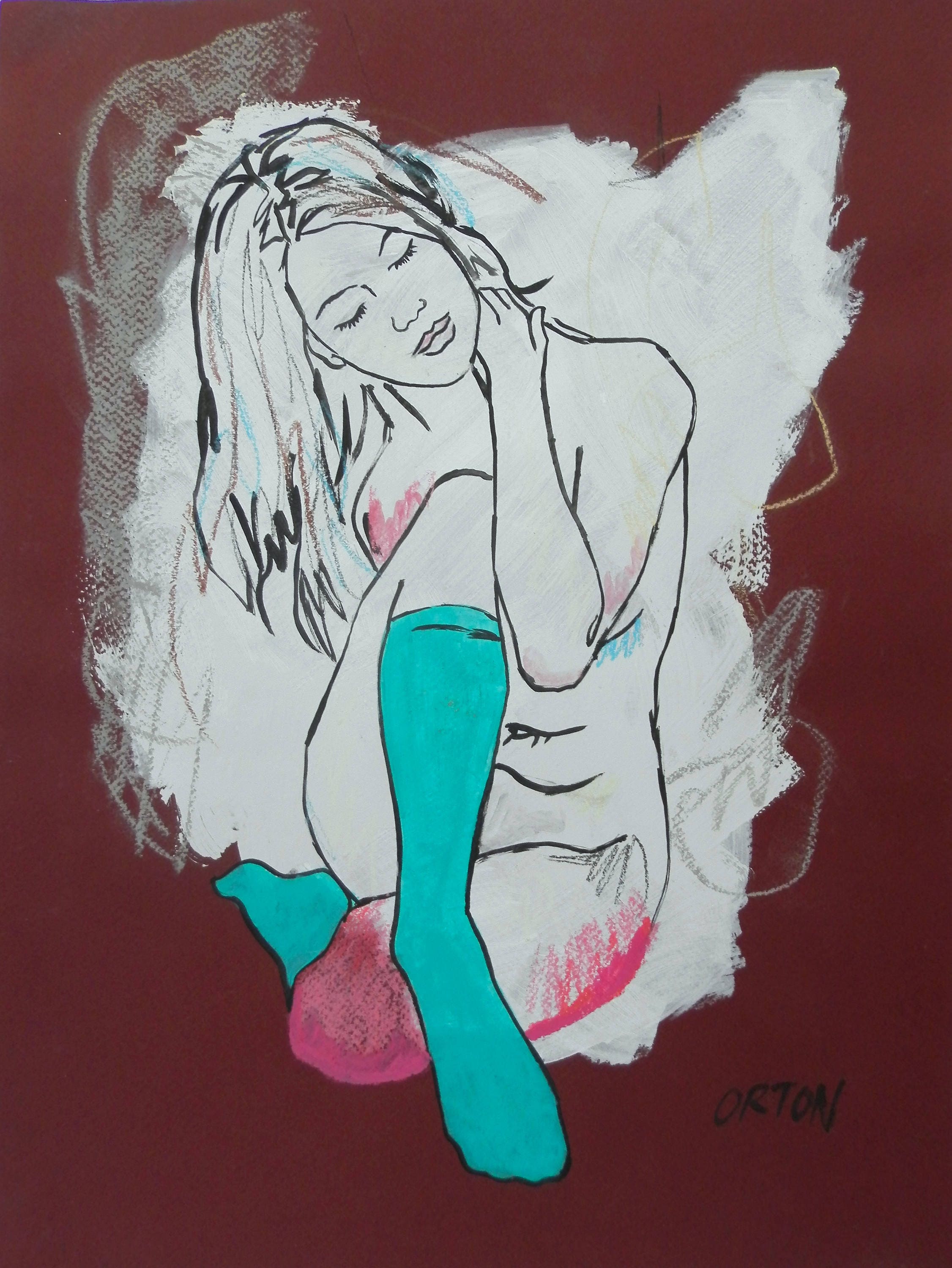 Custom Nude Figure Drawing to Order From Your Personal Photos//Pics Original Art