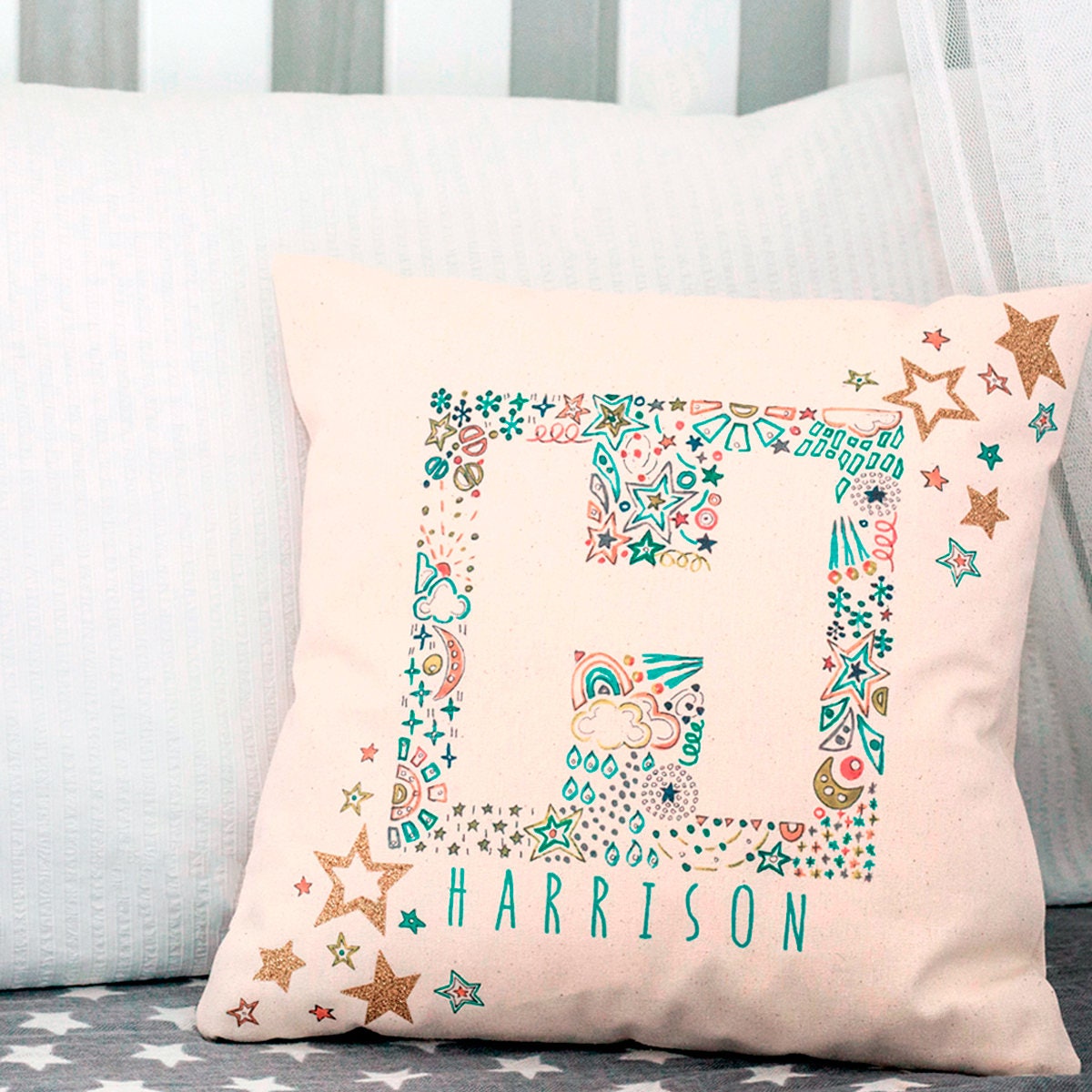 Personalized Baby Pillowbaby Boychristening Giftnew Baby Etsy