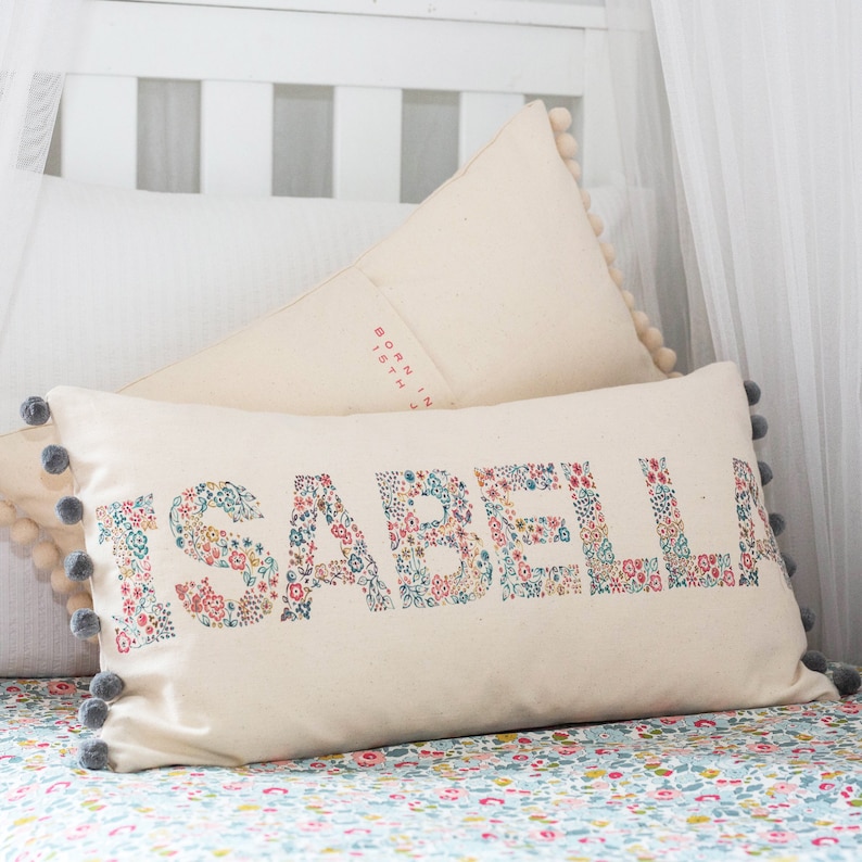 Personalised Name Cushion for Girl and Baby Etsy UK