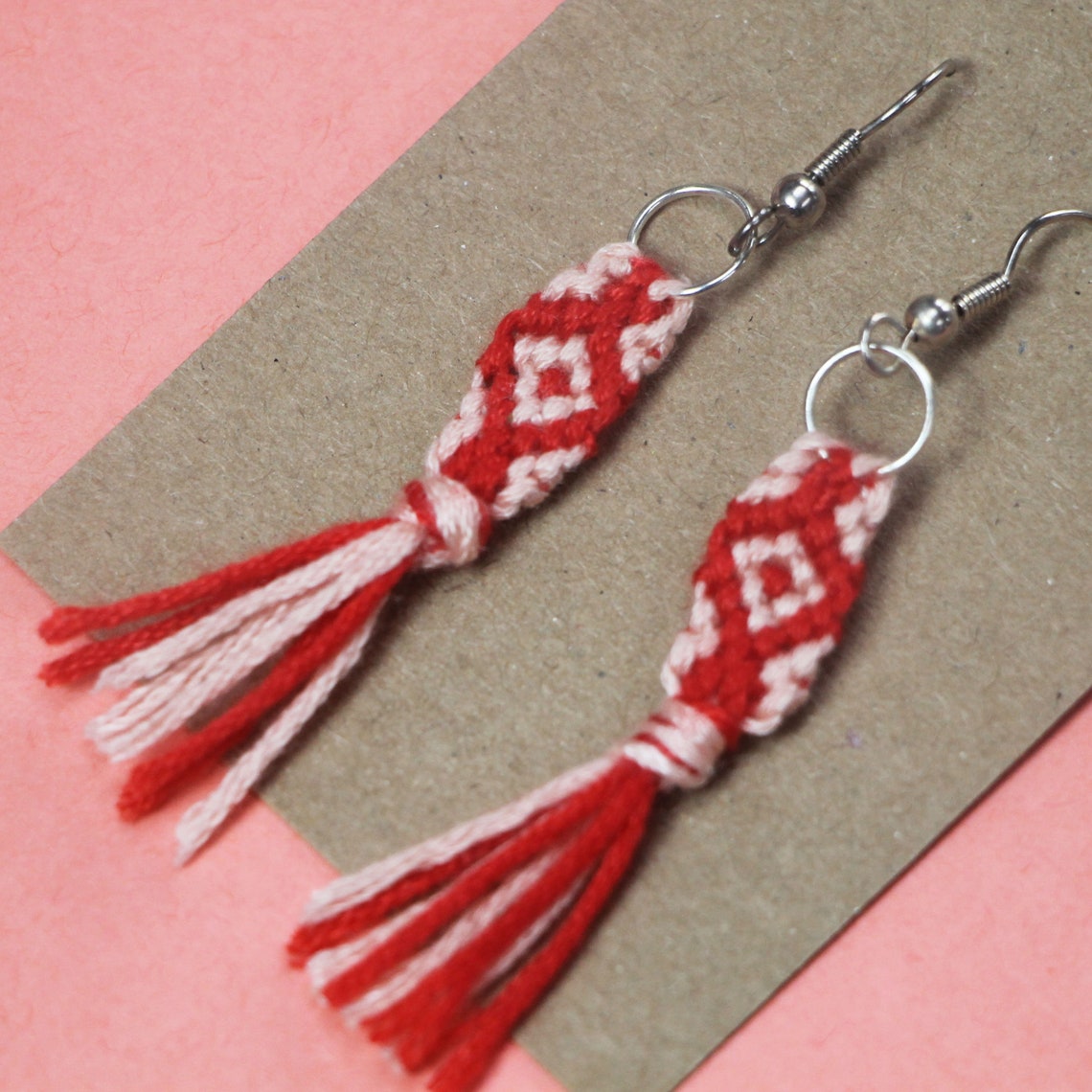 Handmade Woven Friendship Bracelet Earrings Etsy