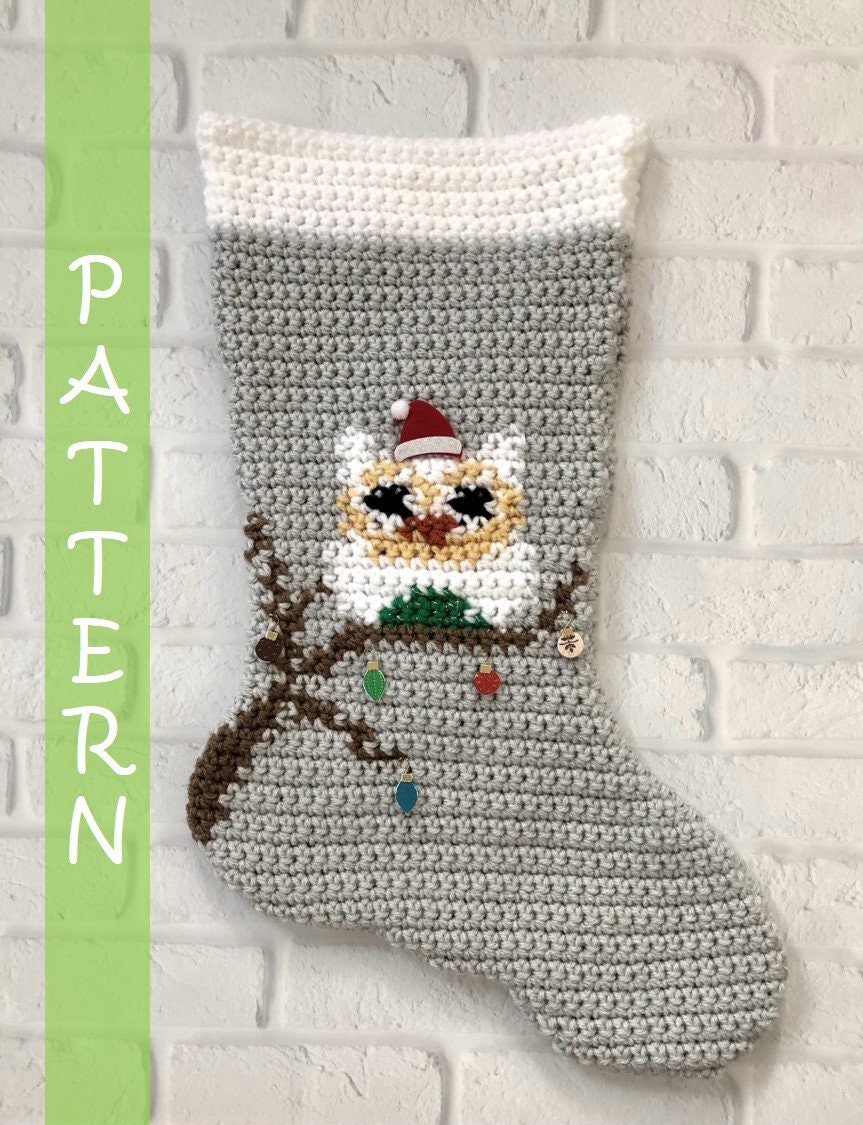 30 Christmas Stocking Crochet Patterns for Handmade Holiday Keepsakes 33 Owl Christmas Stocking Pattern