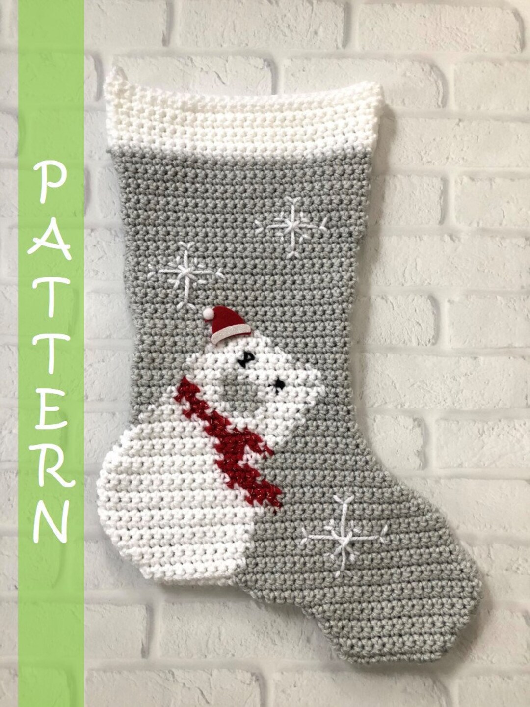 Polar Bear Christmas Stocking CROCHET PATTERN - Etsy