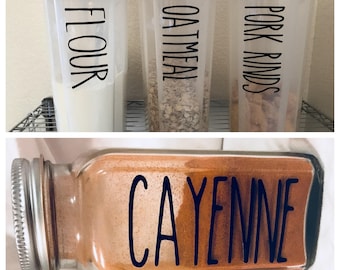 A full set of Rae Dunn Inspired Kitchen Labels