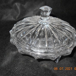 Crystal Footed Candy Dish with Lid