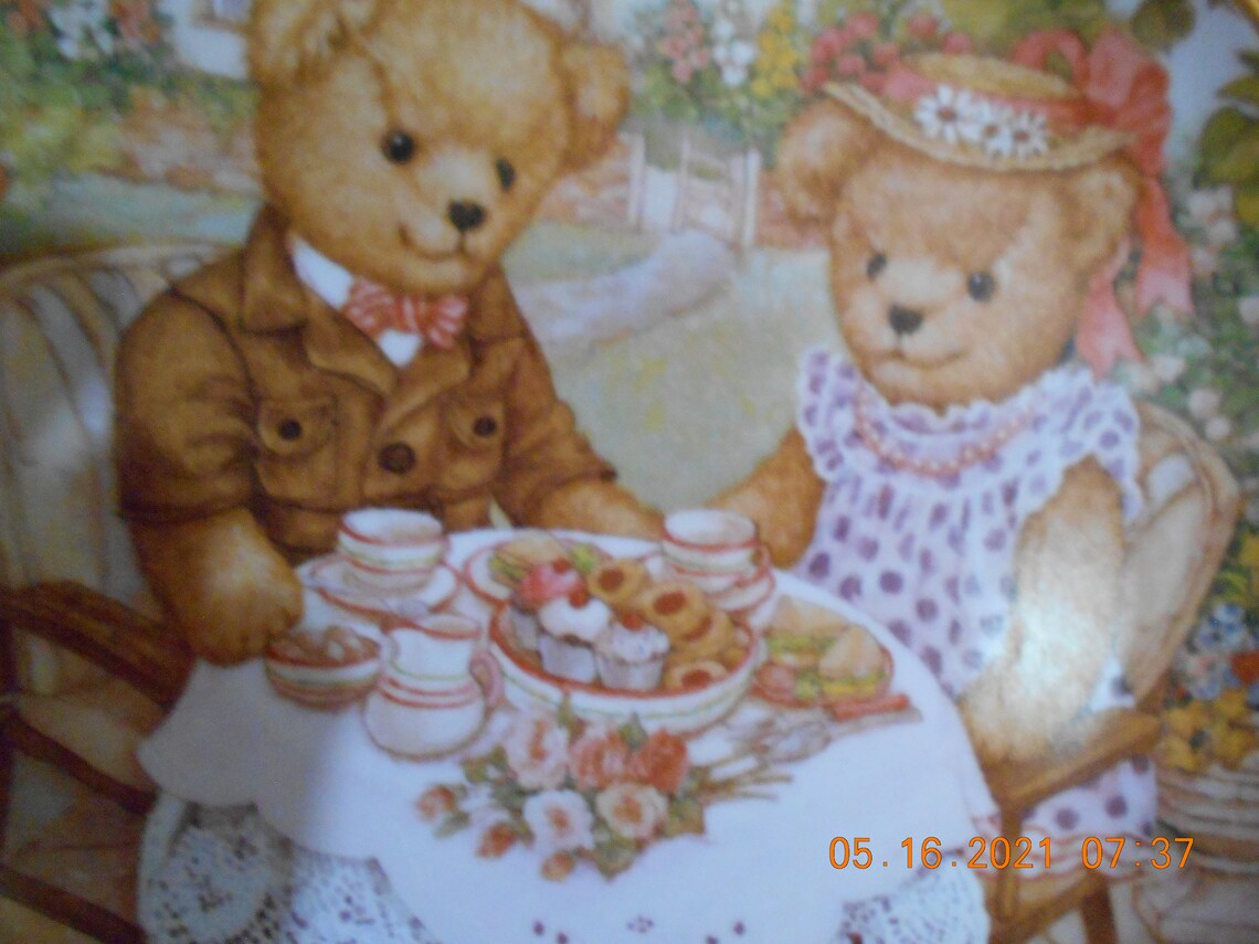 Franklin Mint Teddy Bear Collectible Plate Tea for Two | Etsy