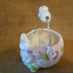Ceramic Candy Dish with Bunnies
