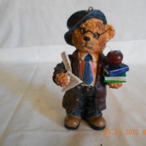 Resin Teacher Bear Ornament by Dandee