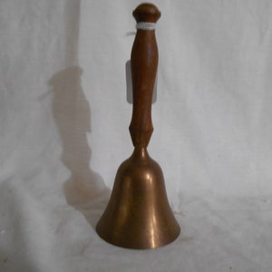 Brass School Bell ~ Wood Handle