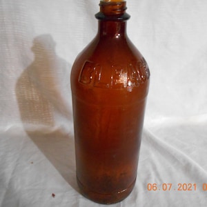 Unbranded Amber Bleach Bottle - 1950&#39;s (REDUCED)
