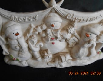 Snowman Plaque - Merry Christmas