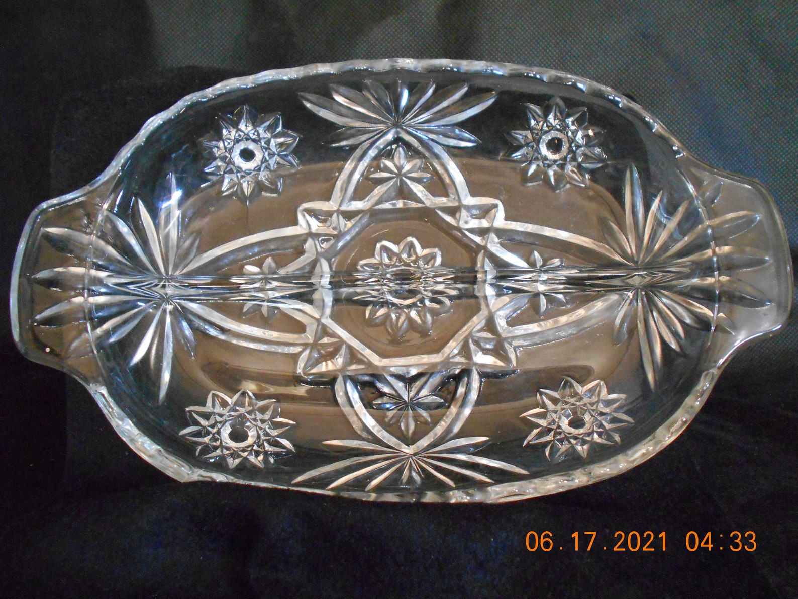Clear Cut Crystal Divided Serving Dish Etsy