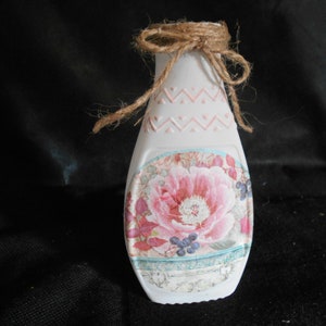 Upcycled Decoupaged Bottle, Floral