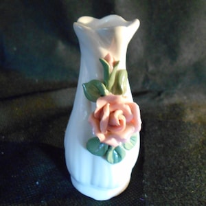 Small Swirl Vase with Applied Rose