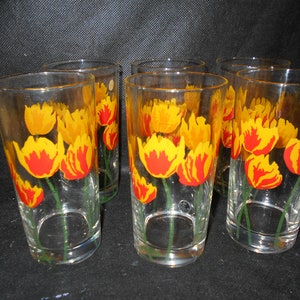Glastonbury Lotus Glasses - Set of 6 - Tulip Design