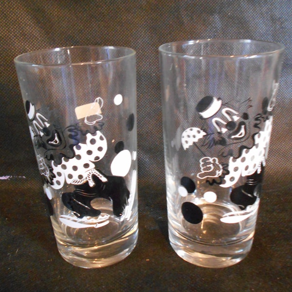 Hazel Atlas Dancing Clown Glasses -Set of Two