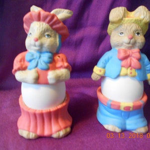Set of Two Easter Bunny Egg Holders