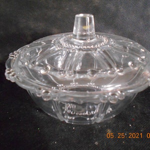 Crystal Clear Glass Covered Candy Dish
