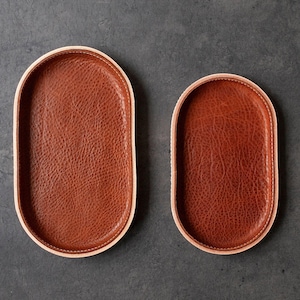 Leather Jewelry Dish: Modern Molded Catchall - Vegetable Tanned Holiday and Anniversary Gift
