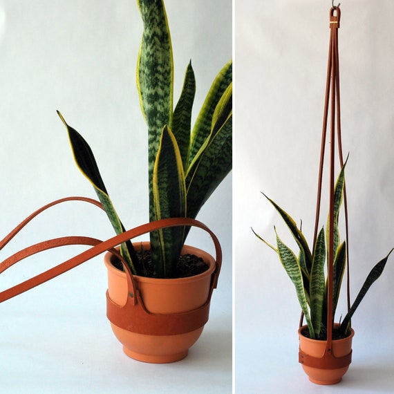 Leather Plant Hanger Ceiling Plant Hanger Hanging Planter Etsy