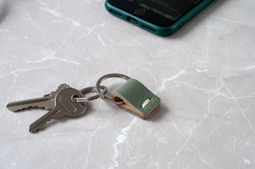 Tiny Leather Key Holder Small Minimalist Key Holder Etsy