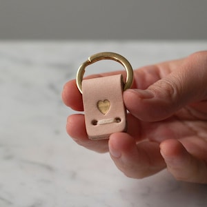 Tiny Leather Key Holders , Small Minimalist Gold Colored Key Ring , Key Chain , Key Fob Mothers Day Gift For him , her