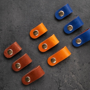 Leather Cord Organizer Set, Handmade Cable Keepers image 1