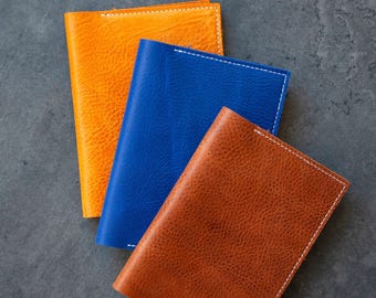 Funda de cuero personalizada para pasaporte, diario de viaje, funda para libro de votos, portacuaderno para estudio bíblico.