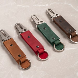 Carabiner Keychain Leather Key Holder ,  Sturdy Key Holder , Organizer , Personalized Key Fob  Mother's Day Gift for Him Her