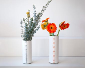 White Leather Vase for Fresh / Dried Flower  Luxurious  Minimalist Decorative  3rd Anniversary Gift For Him Her Christmas Holiday