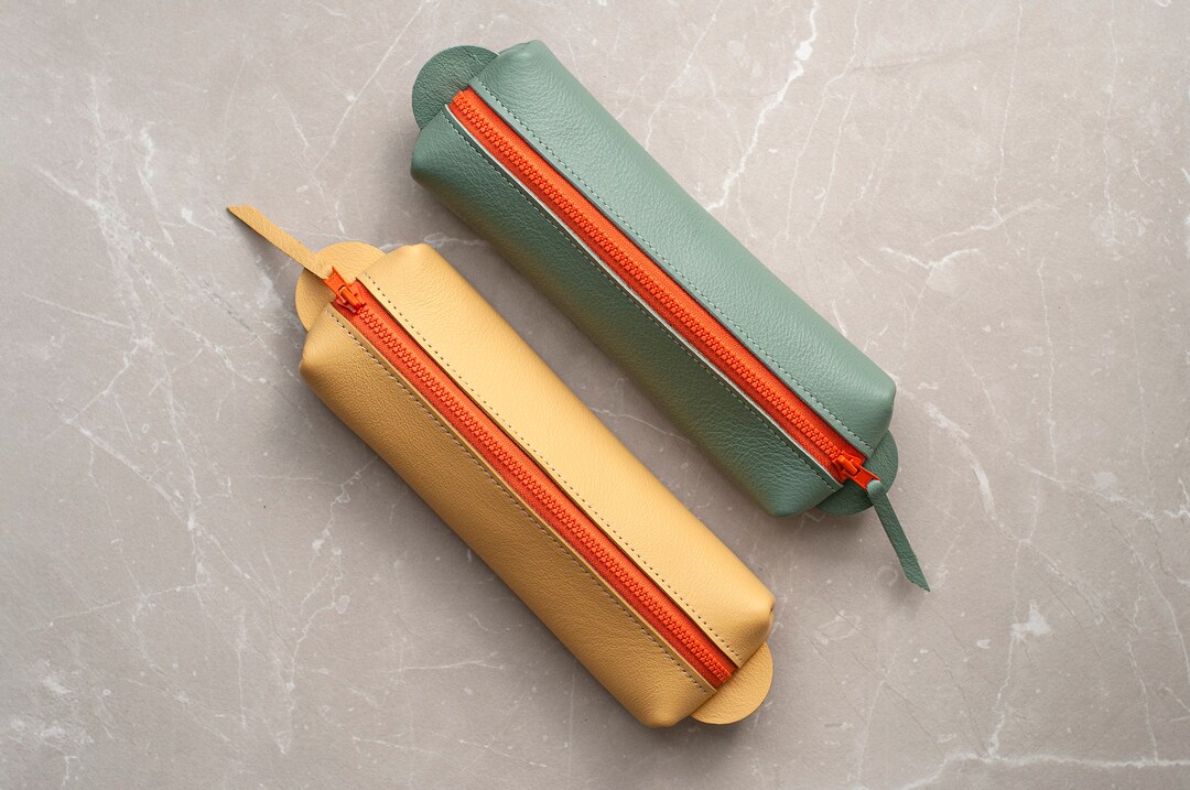Leather Pencil Case, Unique Leather Pen Pouch , Luxurious Makeup Bag