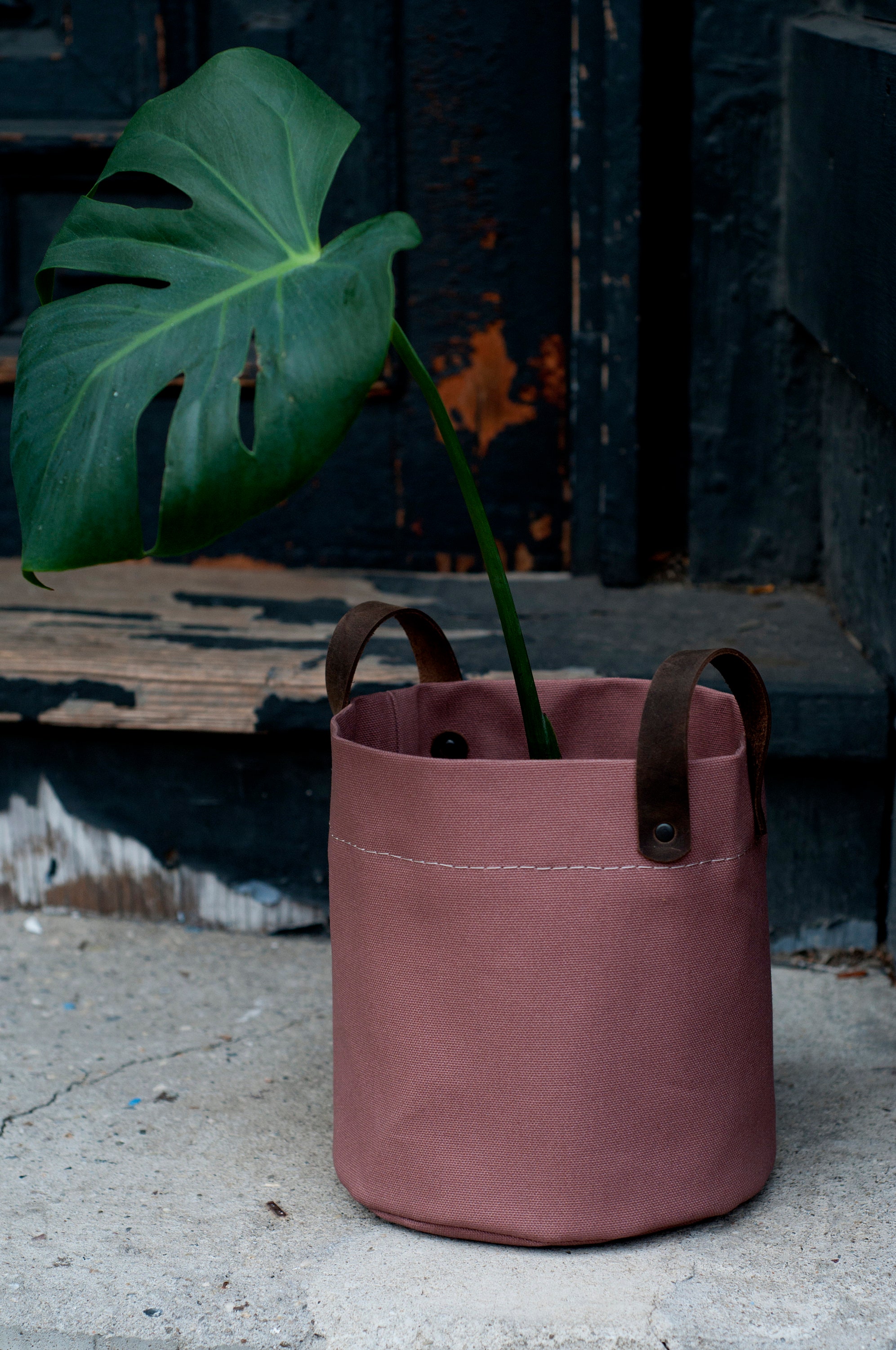 Canvas Planter Bag in Burlwood Pink Indoor Tabletop Cotton Etsy