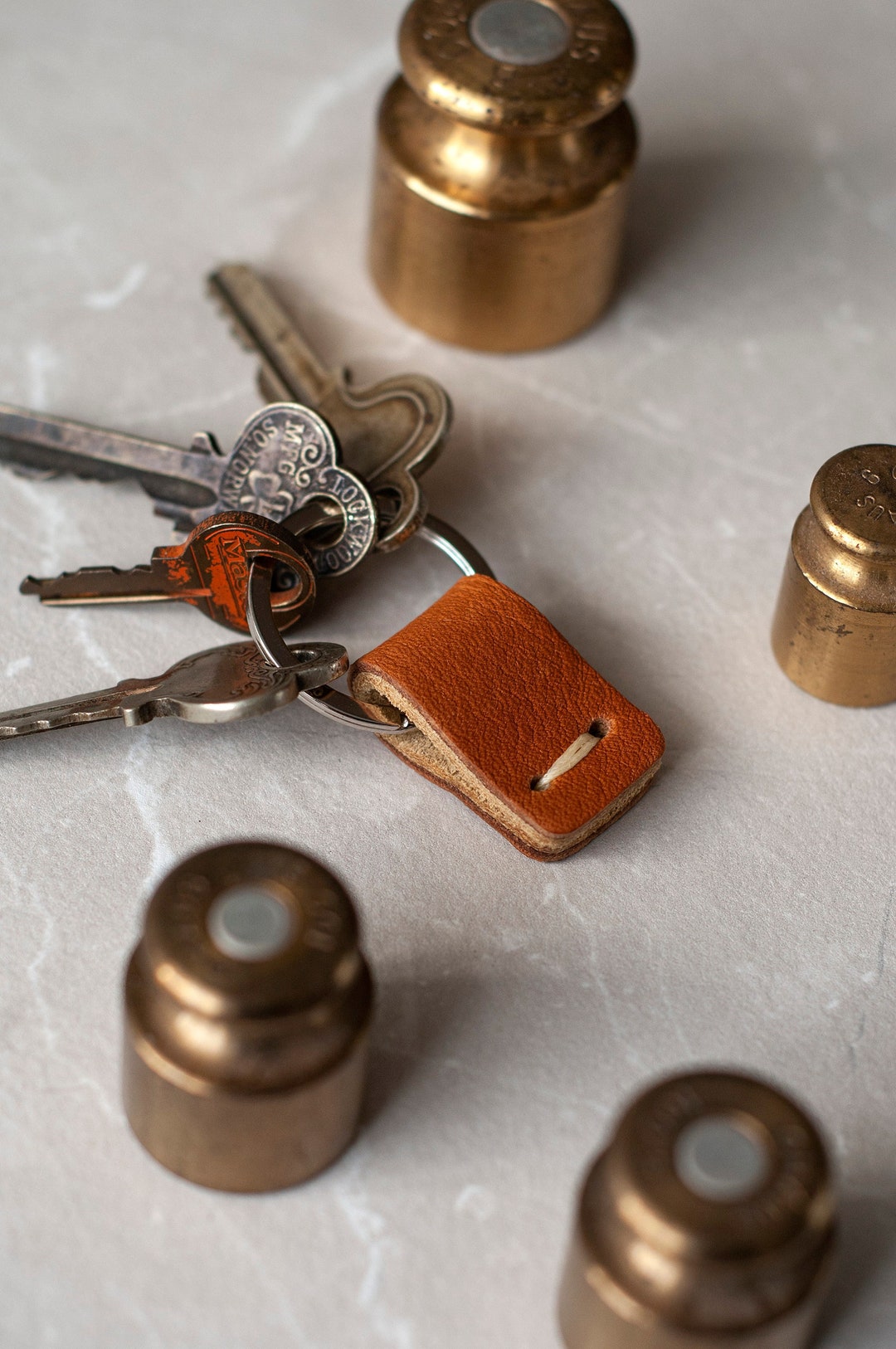 Tiny Leather Key Holder Small Minimalist Gift Key Holder Etsy