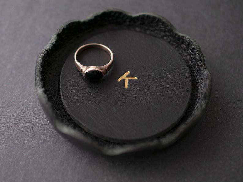 Personalized Leather Ring Dish, Small Jewelry Tray, Anniversary Gift image 1