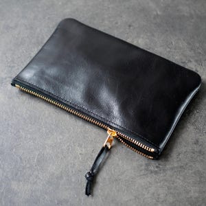Personalized Leather Makeup Pouch, Colorful Zipper Clutch, Handmade in USA, Bridesmaid Gift