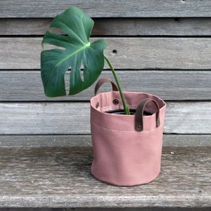 Canvas Planter Bag , Indoor Planter Plant Basket Pot Cover Pot Container Gift For Him Her for plant lover image 4