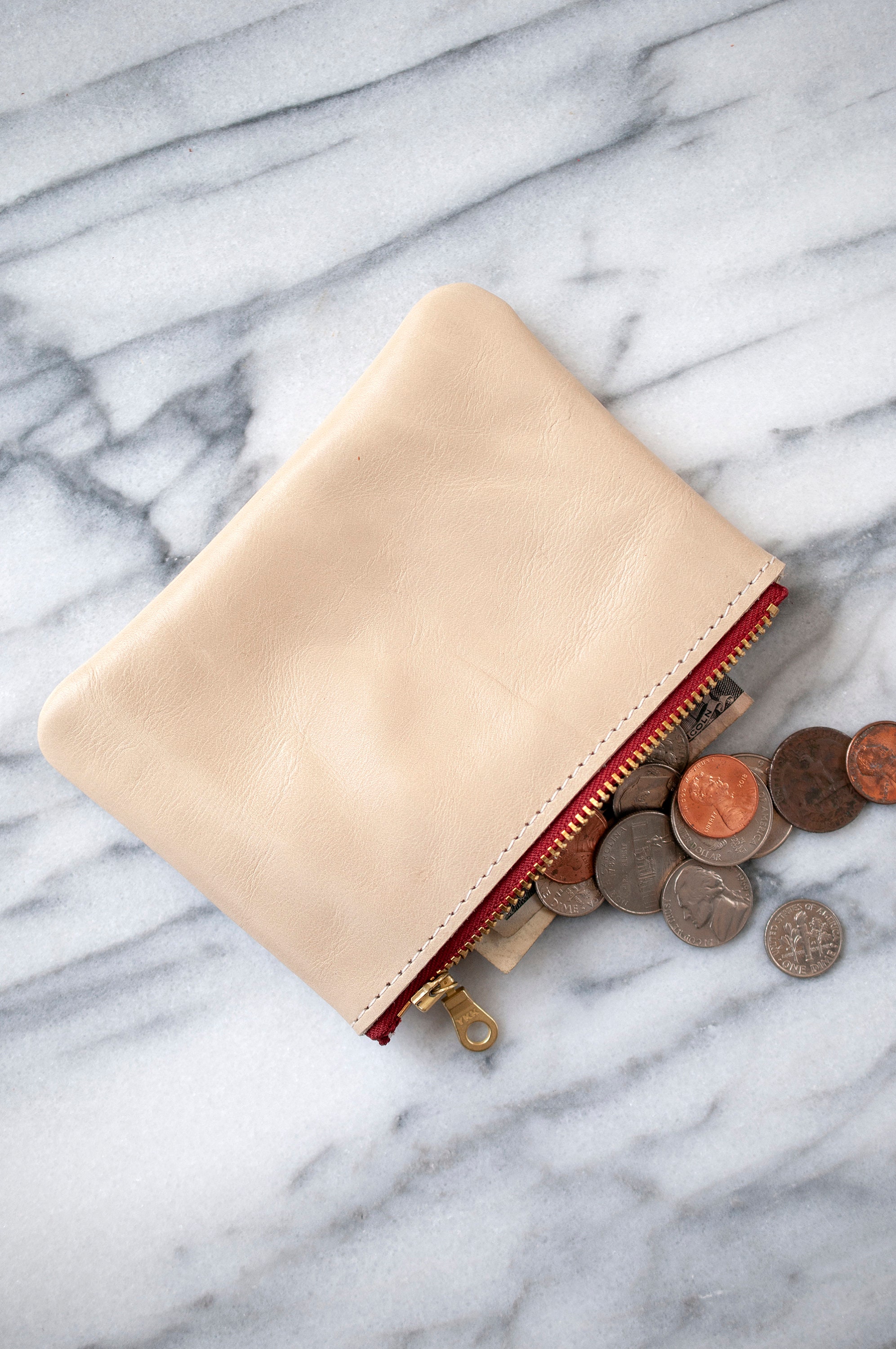 Leather Pouch , Small Zipper Coin Purse , Colored Small