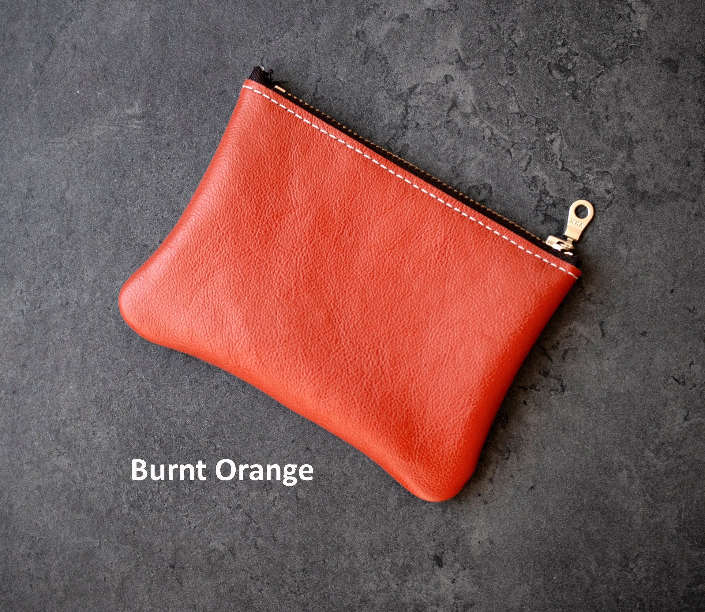 Leather Coin Purse , Small Zipper Pouch , Colored Small