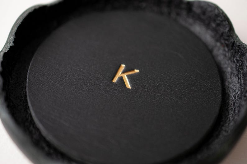 Personalized Leather Ring Dish, Small Jewelry Tray, Anniversary Gift image 3